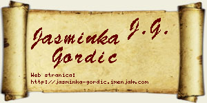 Jasminka Gordić vizit kartica